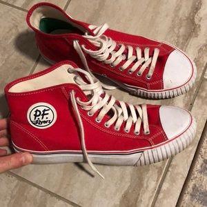 Red PF Flyers High Tops - Mens 11 / Womens 12.5